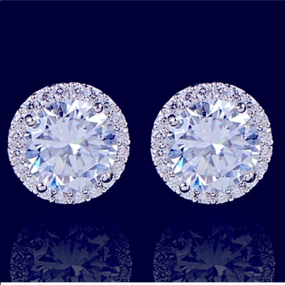 NWT 5 Star ⭐️ White Gold Plated Crystal Zirconium